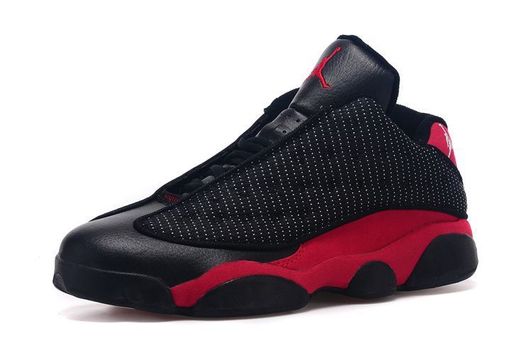 Nike Air Jordan 13 Retro Black/Red, черный с красным, текстиль, кожа, мужские