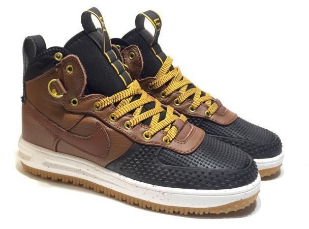 Nike Air Force 1 Lunar Duckboot, коричневый, черный, кожа, мужские