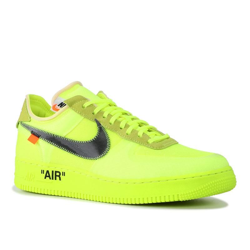 Nike Air Force 1 x Off White Light Green, салатовые, замша, текстиль, сетка, мужские