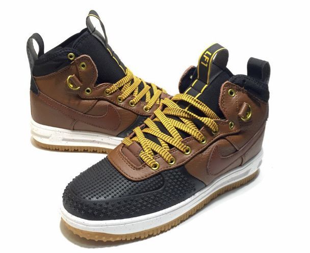 Nike Air Force 1 Lunar Duckboot, коричневый, черный, кожа, мужские