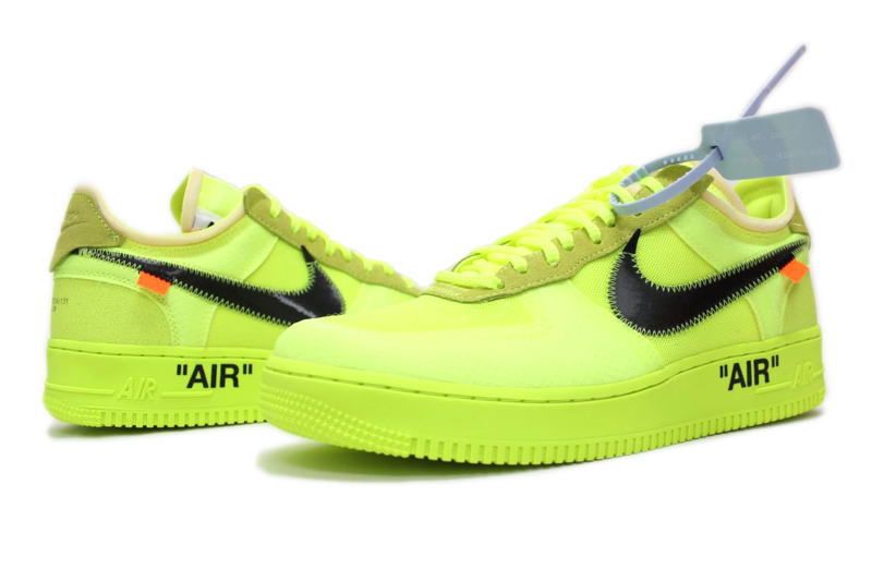 Nike Air Force 1 x Off White Light Green, салатовые, замша, текстиль, сетка, мужские