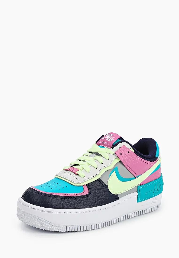 Nike Air Force 1 Shadow белые с оранжевым, кожаные, женские
