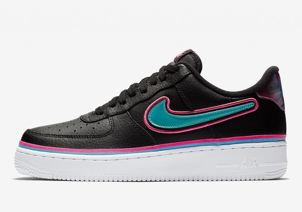 Nike Air Force 1 '07 LV8 Sport NBA Black/Violet, черный, синий, кожа, мужские